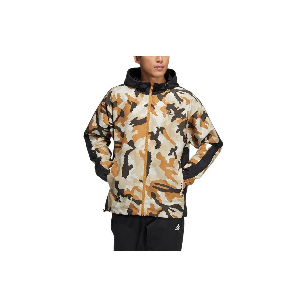 adidas Jackets Men's Brown Hooded Moderate Straight Fit HE7451