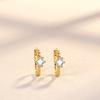 Single Diamond Ear Buckle Women's Simple and Small Temperament Niche High-end Design Sense Diamond Earrings Girls Gift