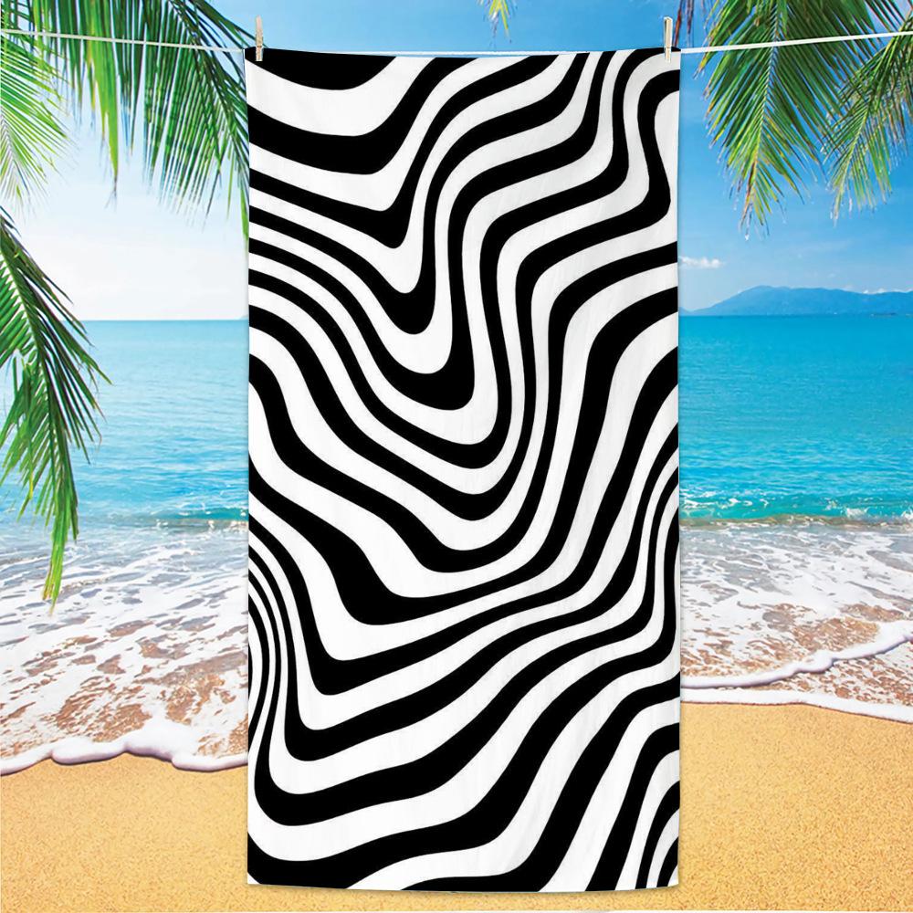 Bath Towel Minimally Striped Beach Towel, Ultra-fine Fiber Quick Drying Absorbent Towel, Beach Swimming Vacation Beach Towel 50x100cm