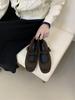 South Korea Dongdaemun Woolen Material Autumn Flat Bottom Square Head Mary Jane Women's Shoes with Skirt 2026 New One-word Strap Single Shoes