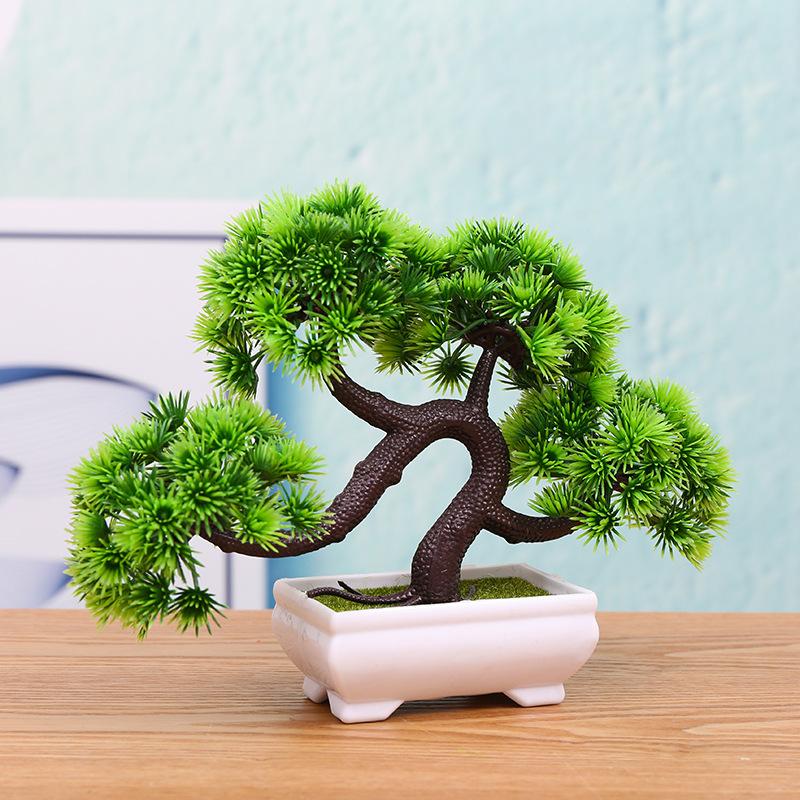 Artificial Plants Potted Bonsai Green Small Tree Plants Fake Flowers Potted Ornaments for Home Garden Decor Party Hotel Decor