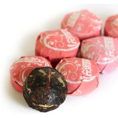 Puerh Tea Cake 20Pcs 4.23oz 2015 Year Ripe/Shu Lotus Leaf Flavored Puerh Tuocha