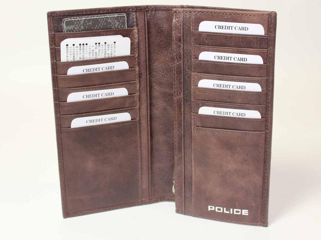 Police Multifunctional Leather Long Wallet with Italian Brand Sunglasses (D.Brown)