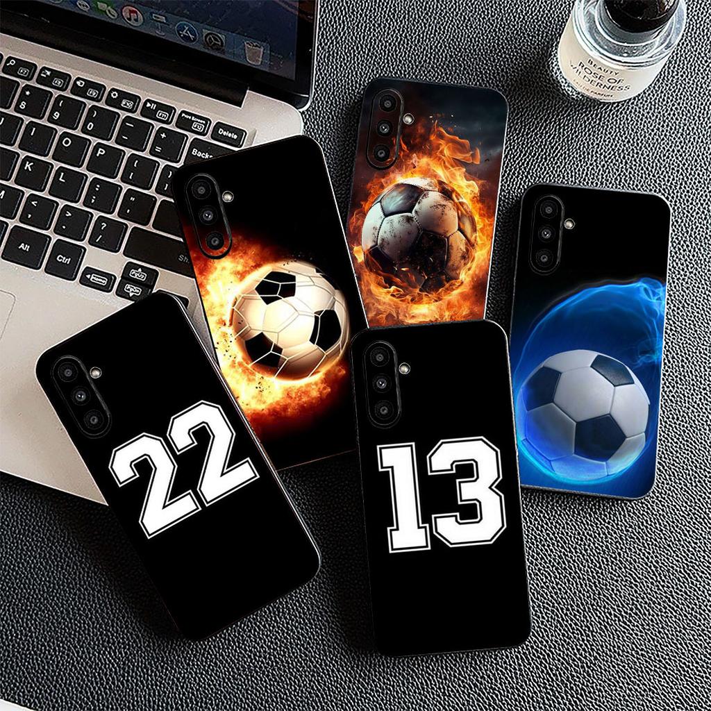 Soccer Number Football Silicone Cover for Samsung Galaxy S10 Lite S8 S9 Plus A33 A34 A31 70 A71 A72 Note 20 9 8 Coque Phone Case
