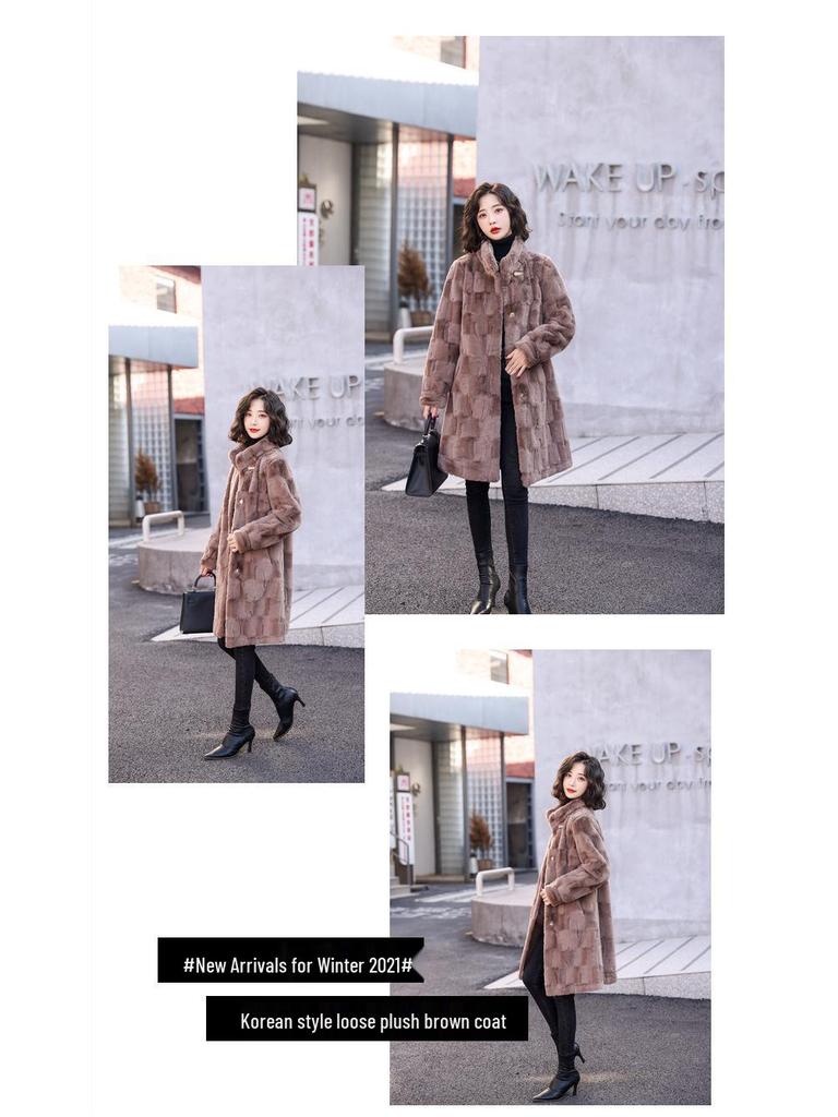 Haining Lang Nerzmantel für Damen - High-End Winterstil