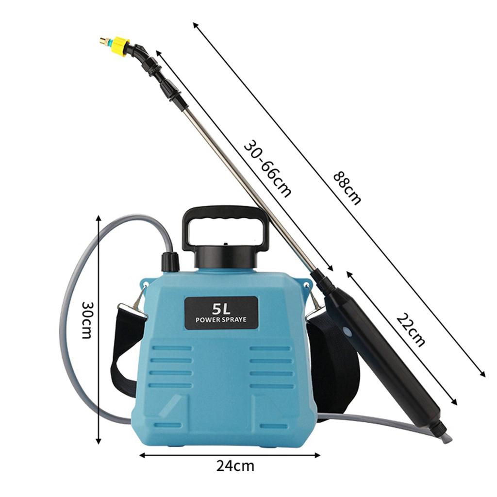 5L-8L Shoulder Electric Sprayer Pot with Telescopic Rod, 3 Nozzle for Garden Lawn Plant Watering Handheld Pesticide Sprayer