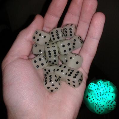 6 buc/lot 14mm 6 laturi Noctilucent Număr Dice Night Light Luminos Funny Night Bar KTV Entertainment Masa Joc de masă Dnd Dice Set