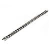 [ZIYMU] Bracelet, Cuban Link Chain, 6-Sided, Single, Fold-Over Buckle, Stainless Steel, Standard Size, Men's, Black Iron Color, 21cm, zm-b-017m