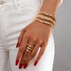 Cross-Border Fashion Hammered Texture Bracelet & Ring Set with Curved Lines and Multi-Layer Tin Foil Design