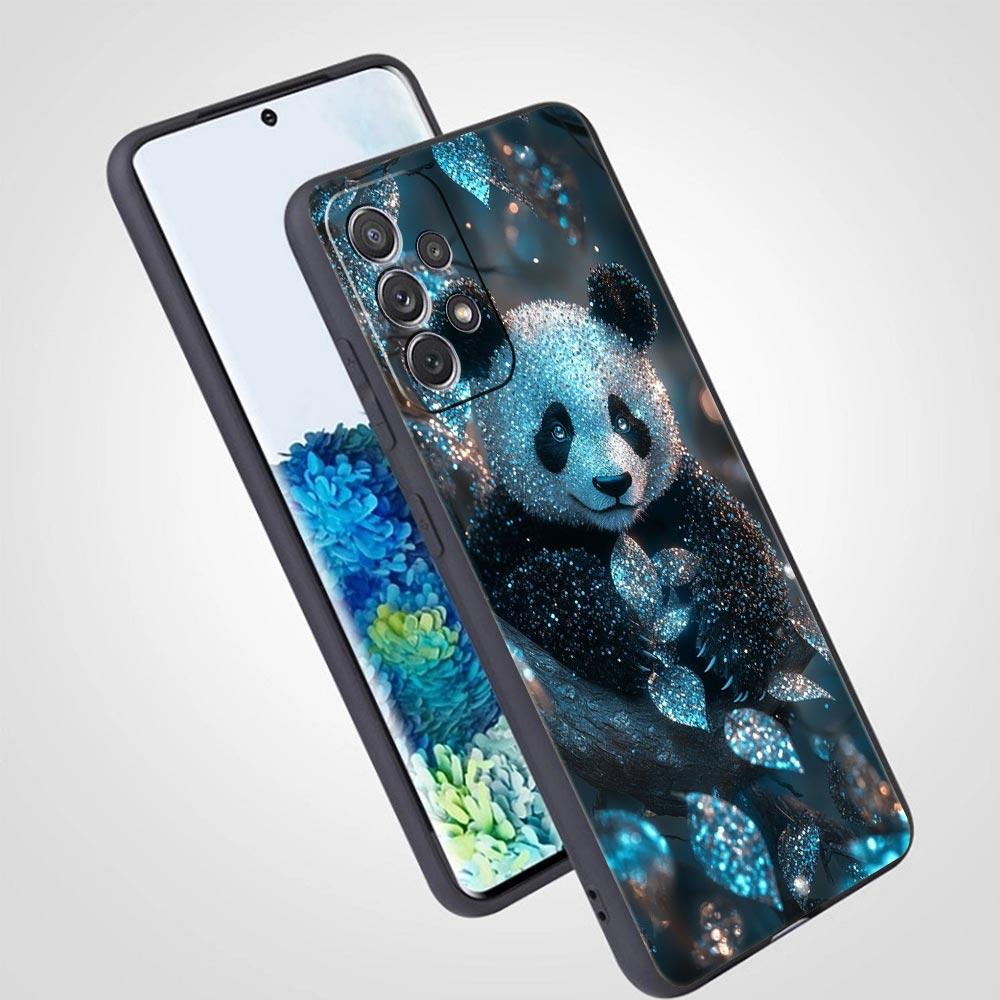 Baby Panda Phone Case for Samsung Galaxy A55 A35 A17 A07 A15 A13 A25 A51 A71 A72 A73 A32 A52 A52S A41 5G Soft TPU Shell Fundas