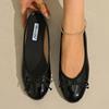 Fashion Women's Casual Patent Leather Korean Shoes Ladies Bowknot Shallow Elegant Female Moccasins Summer Autumn Flats Shoe 2025
