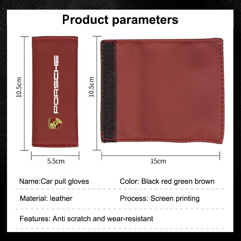 Läder Takarmstöd Handtagsskydd för Porsche Cayenne Panamera Macan 911 718 Taycan Boxster Cayman 918