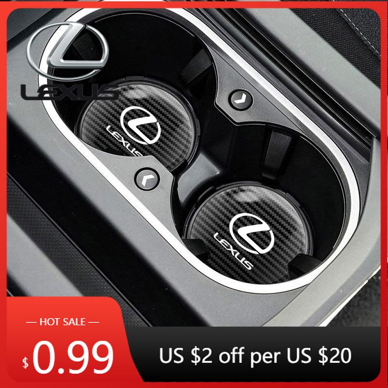 Interior Stickers 2Pcs Car Water Coaster Cup Mat Bottle Holder Anti-slip For Lexus RX330 350 400h IS250 300h Ct200h ES300h ES350DW6