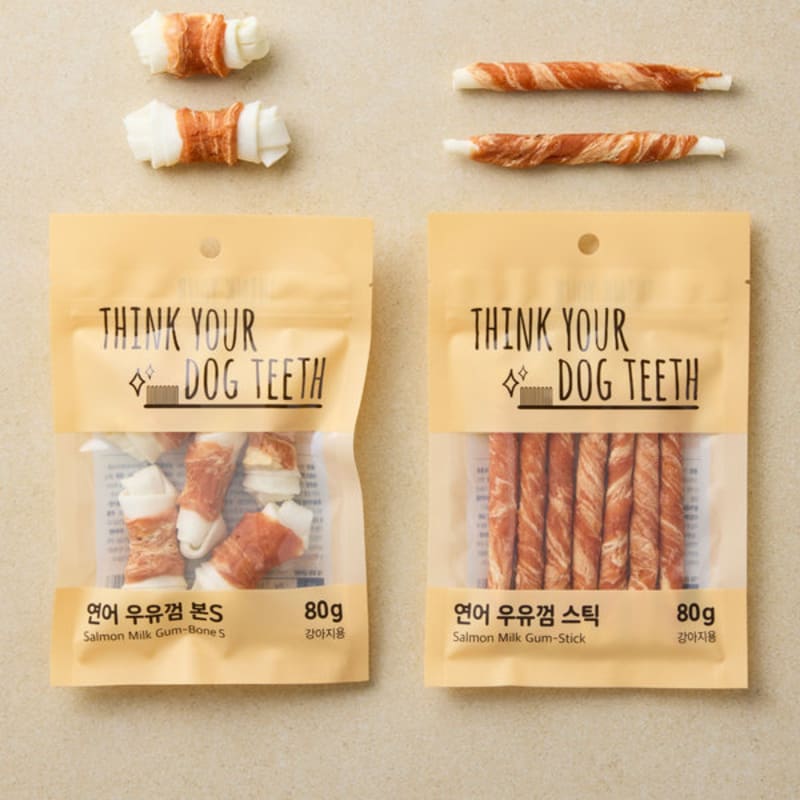 [Pet] Think Your Dog Teeth Milk Gum Stick 80 G Salmon