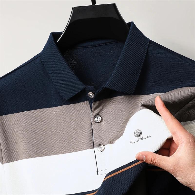 Maglietta Polo a Righe Manica Corta Casual e alla Moda da Uomo Estiva Comoda Assorbi Sudore Traspirante e Versatile