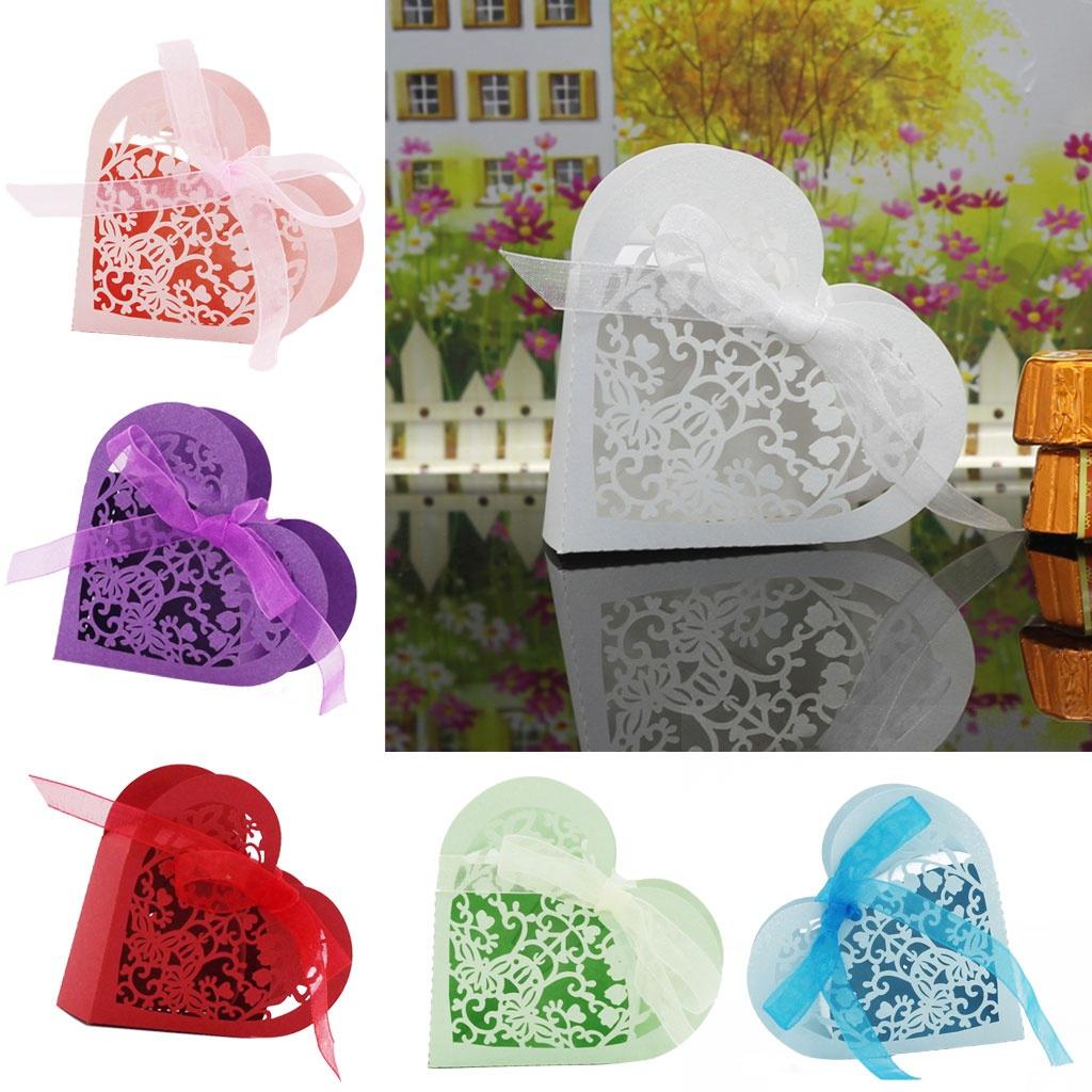 Buy 20pcs Heart Paper Cut Candy Sweet Box Wedding Party Favor Gift at ...