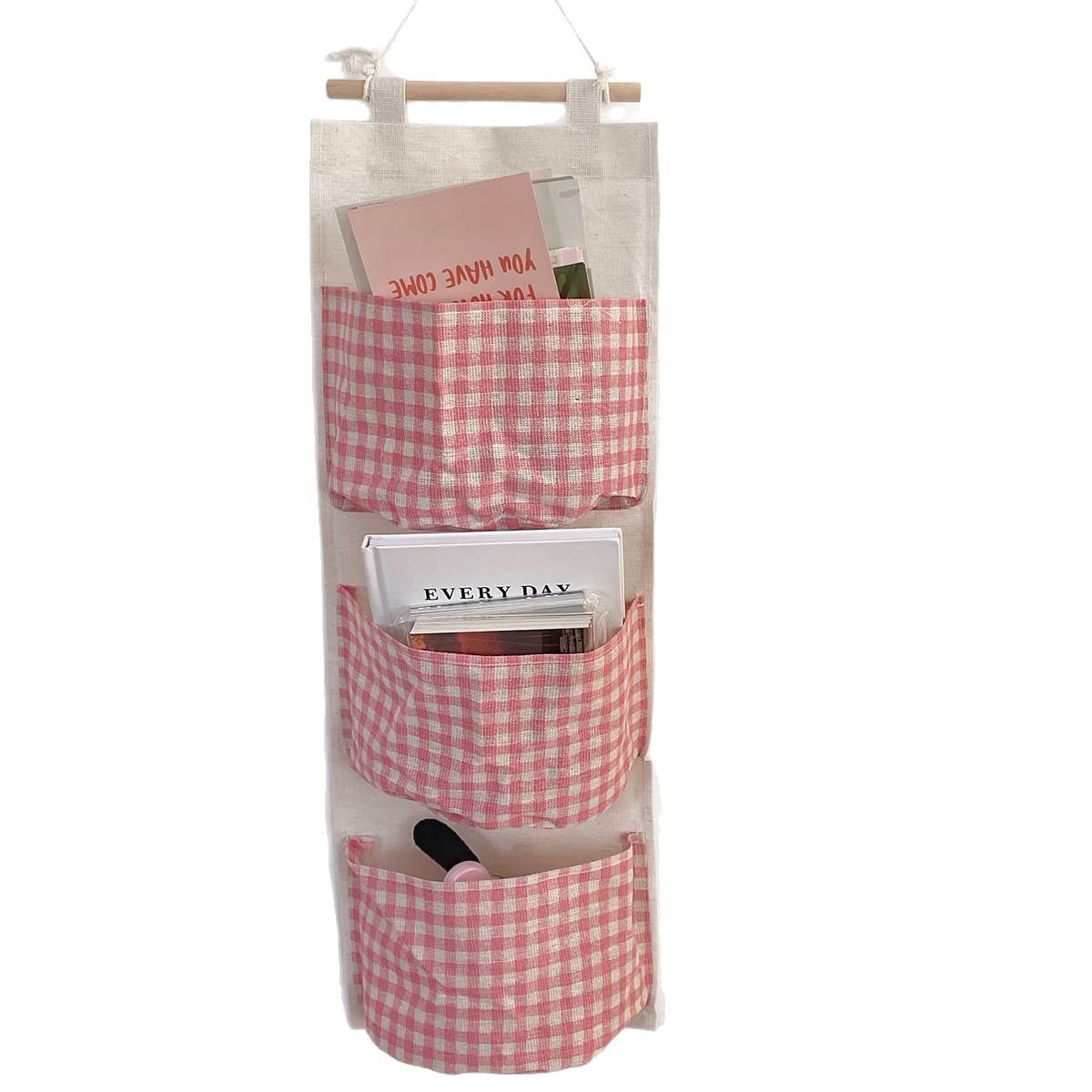 

1pc Wall Mounted Storage Bag with Flip Cover - Suitable for Bedrooms, Compatible with Books, Jewelry, and Small Accessories