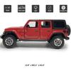 4 Door Wrangler Sahara Hard Top SUV Model Car Diecast Toy Cars 1/32 Scale Metal Vehicle Children's Die-cast Vehicles, Doors Open, Light Sound, Toys