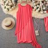 Women's Fashion Color  Sleeveless Dress