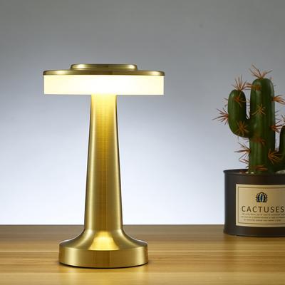 Goldene Retro LED Schreibtischlampe Touch Dimmbar Wiederaufladbares Schreibtischlicht für Restaurant Kaffee Bar Atmosphäre Hintergrundbeleuchtung Haus Schlafzimmer Dekor