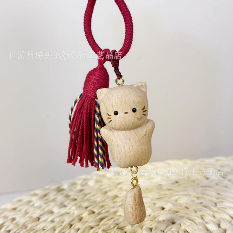 1PC Handcrafted Lying Flat Cat Pendant for Bags Car Accessory Home Decoration Figurines Birthday Gift for Friend