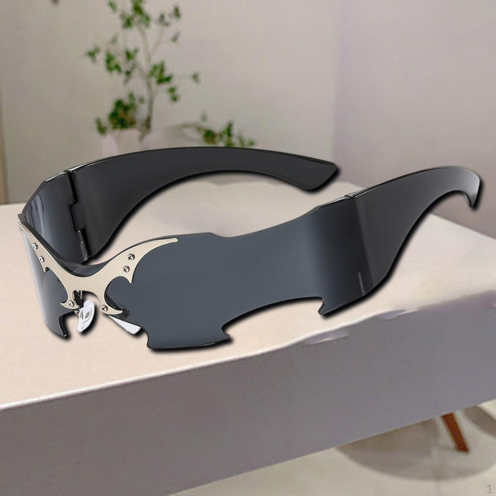 

Rimless Sunglasses Shape Glasses for Rave Outdoor Festival Shopping Party чорний