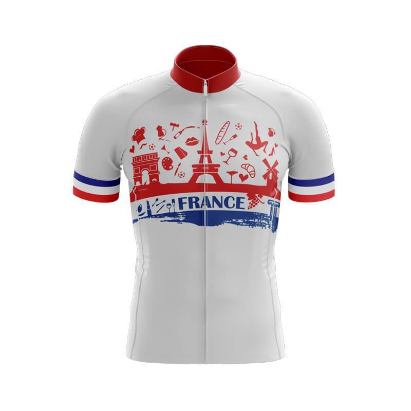 

France Bike Team 2026 New Summer Cycling Suit Man s Short Sleeves Cycle Clothes Outdoor Sport Breathable Cycling Bib Shorts Set XS（old）