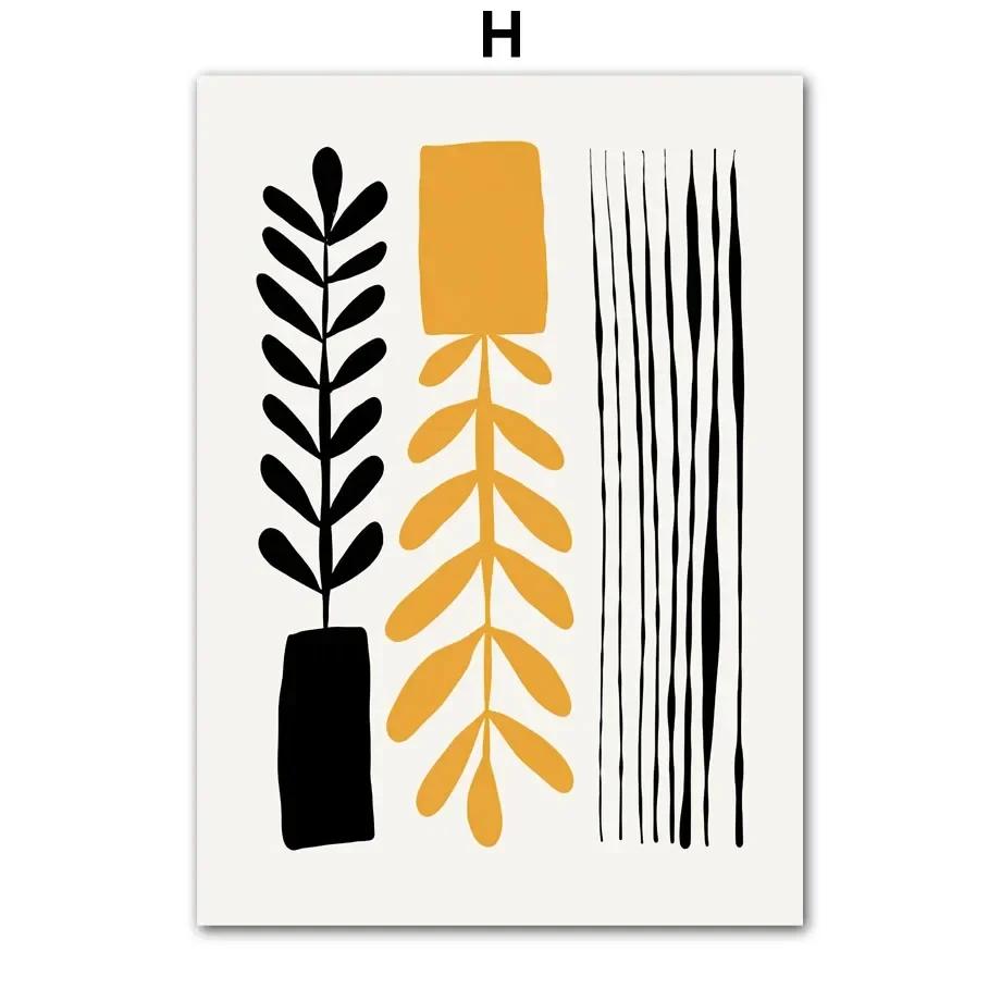 Schwarze Tinte Frau Linie Blätter Abstrakte Galerie Wand Kunst Leinwand Malerei Nordic Poster & Drucke Wand Bild Für Wohnzimmer Dekor