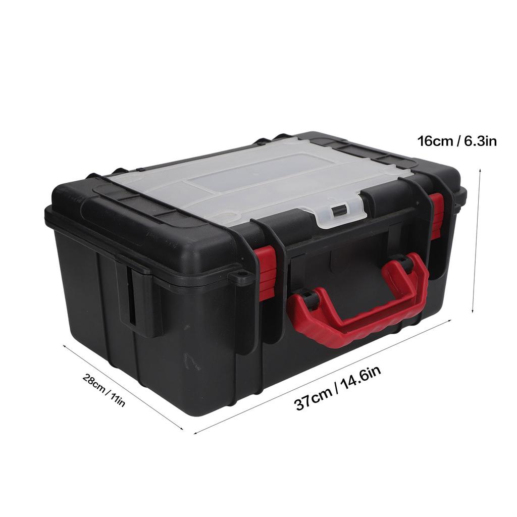 Black Multifunctional Hardware Tool Box Portable Plastic Storage Box for Parts Organization Portable Parts Box Plastic Tool Box