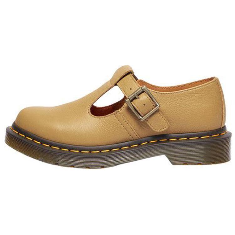Dr. Martens Leather Comfortable Fashionable Thick Sole Mary Jane Shoes Women Shoes Dark-Yellow 32051776