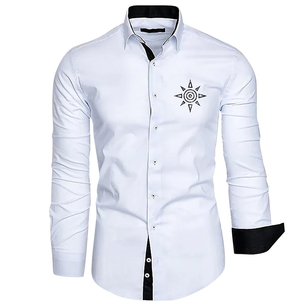 Designer Spring Summer Men's Casual Cotton Linen Solid Color Long Sleeve Shirts Loose Shirts