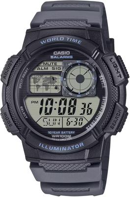 AE-1000W-8AV Men's Watch, Black and Gray, Resin Case, 10 ATM Water Resistance, World Time, Alarm