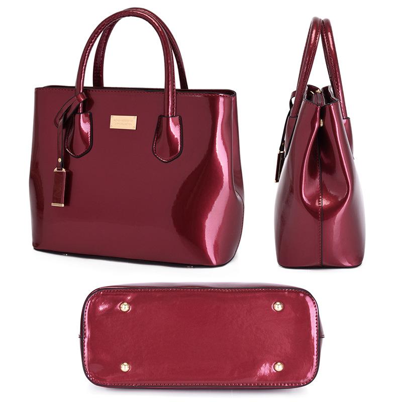 New Patent Leather Women's Bag, High-end Bridal Bridesmaid Bag, Wedding Handbag, Solid Color Shoulder Messenger Bag, Styled Platinum Bag.