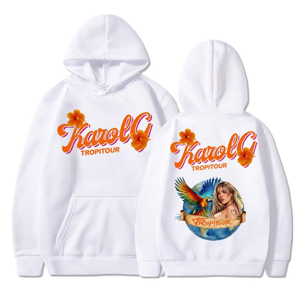 Karol G Tropicoqueta Tour Album Print Hoodies Men Women Fashion Music Y2k Long Sleeve Oversized Streetwear