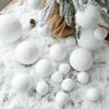 4-10cm Bola de Natal Branca Enfeite Pendente para Árvore de Natal Bolas Redondas de Espuma Artesanato DIY Decoração de Natal para Casa Ano Novo