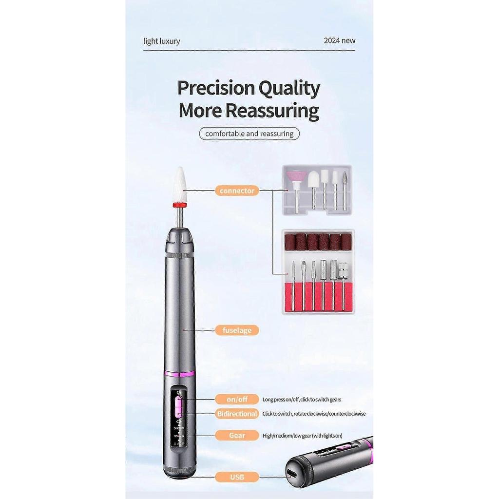 Electric Nail Polish Grinder Professional Dead Skin Trimmer With Three-Speed Adjustment And High Speed Grinding Machine