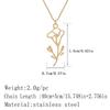 Kinitial Stainless Steel Morning Glory Birth Flower Pendant Necklaces For Women Girls Trendy Birthday Gifts For Friends Lover