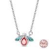 New Original 100% 925 Silver Firefly & Cross Guardian Pendant Women's Necklace Elegant Anniversary Birthday Gift