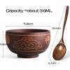 New Creative Bowl Spoon Tableware Set For Kitchen Item Utensils Wooden Auspicious Eight Treasure Pattern Dining Salad Home Dinne