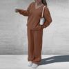 Women's Fashionable Long-sleeved Casual Two-piece Sweatshirt, Loose Wide-leg Pants And Sportswear Set