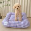 Macaron Plaid Dog Cushion Warm Pet Sleeping Bed Breathable Cat Mat  Winter