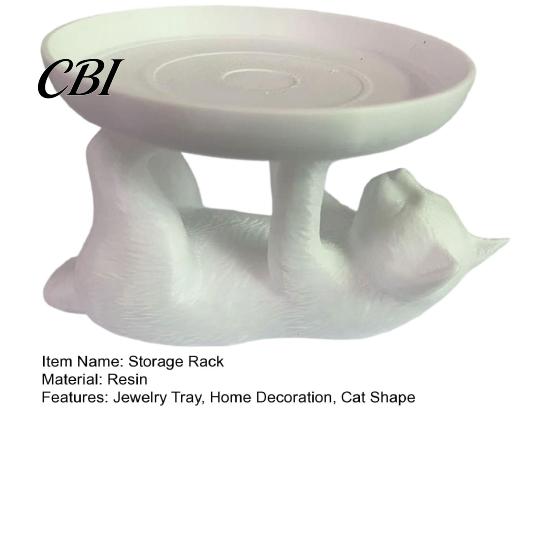Anti-falling Storage Rack Jewelry Rack, Cat Shape, Anti-Falling Ring Holder, Durable Organizer Resin Anti-Slip Space-Saving Organizer, for Home