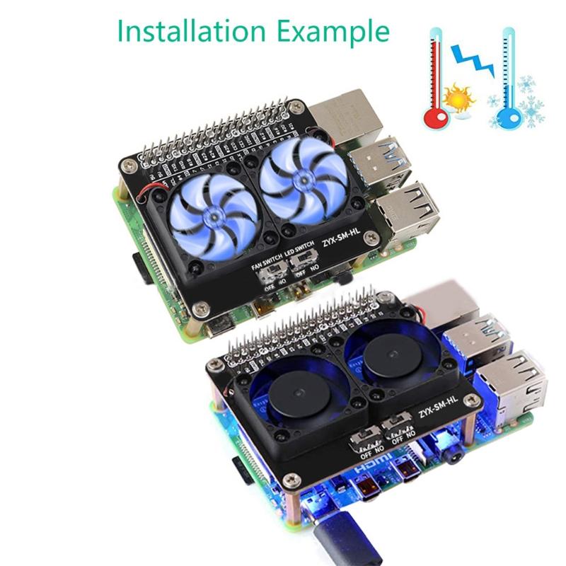 Raspberry Pi 4B Dual Fan Raspberry Pi 4B Heatsink Kit Raspberry Pi 4B GPIO
