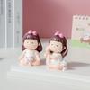 Cartoon Cute Yoga Little Cute Girl Sports Girl Car Ornament Birthday Cake Baking Decorations Student Gifts