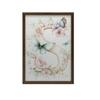 Plakat "S" Z Kwiatami I Motylami Plakat "S" Z Kwiatami I Motylami, 50X70 Cm, Rama Drewniana Ciemny Brąz, Papier Matowy 230 Gsm