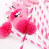 Rosa Papier-Flamingo-Strohhalme Hawaiische Partydekorationen Geburtstag Hochzeit Papier-Trinkhalme Strand Sommer Aloha Partyzubehör