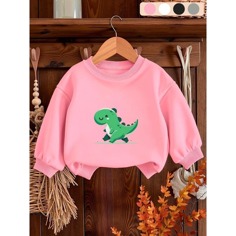 European Size Cool Cartoon Print Pattern, 0-3 Year Old Baby Unisex Spring and Autumn Baby Thin Versatile Round Neck Sweatshirt