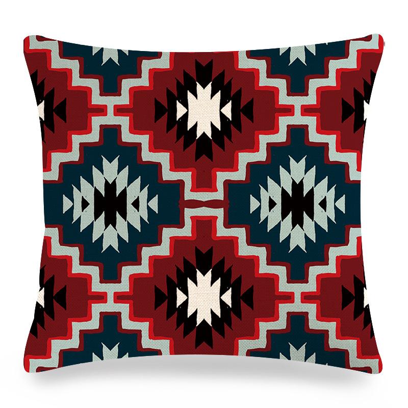 Home Decor Bohemian Aztec Pattern Digital Print Pillow Covers Pattern Cushion Cover Suitable for Sofa Bedroom Car Pillow Cover