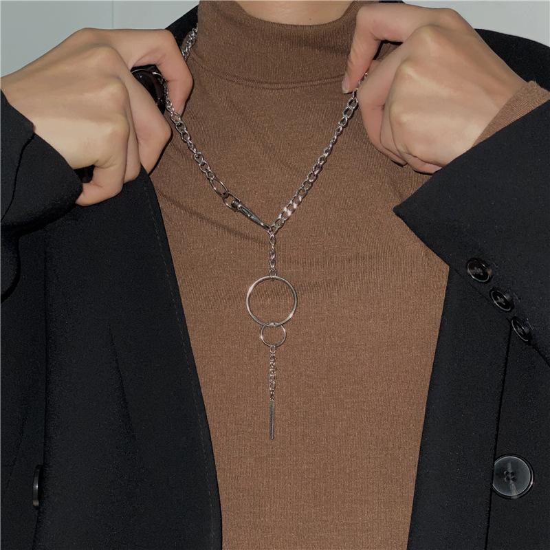 

Круглый свитер-цепочка, ожерелье, модный аксессуар, персонализированная модная версия, сеть, красный круг, одна линия, цепочка-воротник для мужчин и женщин