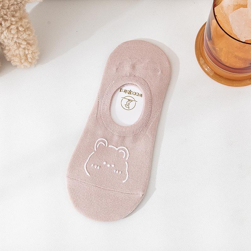 Female Summer Thin Section Low Help Shallow Mouth Solid Color Invisible Do Not Drop with Boat Socks